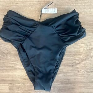 BECCA Black Ruched Swim Bottom Size XS/XP